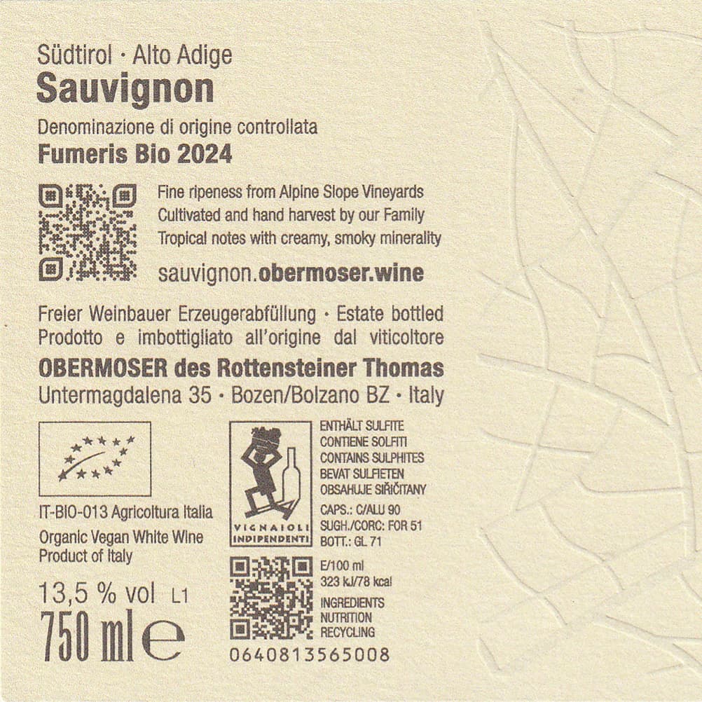 Sauvignon-Fumeris-Bio-2024 Rückseite Etikett